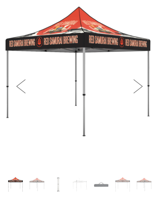 CoNNect Custom 10'x10'Showcase Tent Kit (10ft Tent, 14' Flag, 6' Table Throw)